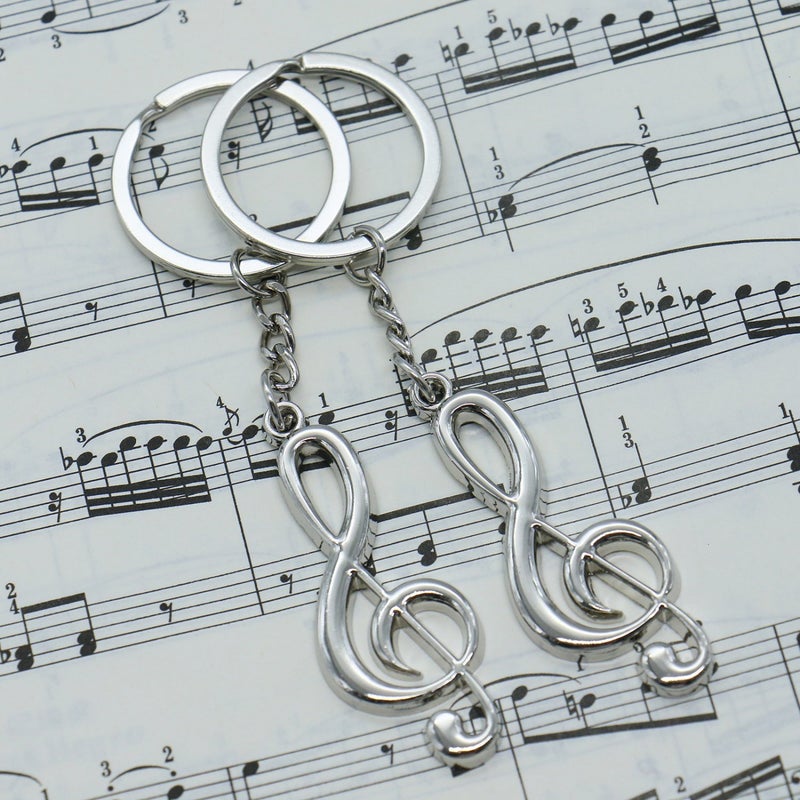 SenseYo 10 Pcs Musical Note Key Chain Metal Music Symbol G-Clef Key Ring Keychain Trinket - Image 4